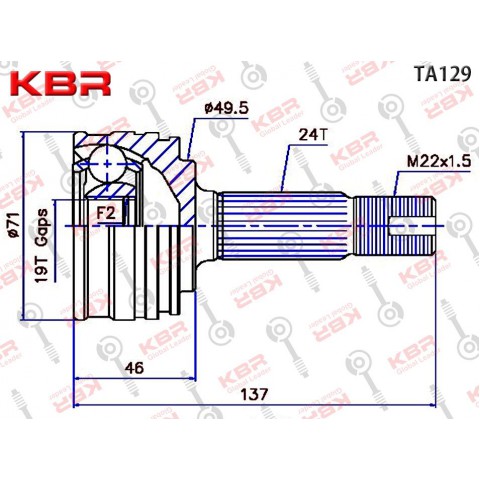 TA129   –   OUTBOARD C V JOINT              