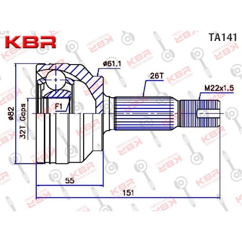TA141   –   OUTBOARD C V JOINT                    