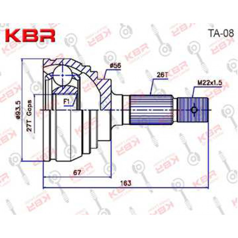  TA08   -   OUTBOARD C V JOINT