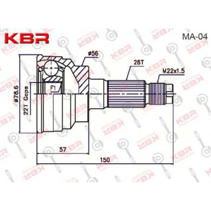 MA04   -   OUTBOARD C V JOINT