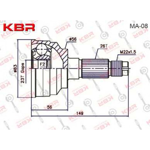 MA08   -   OUTBOARD C V JOINT
