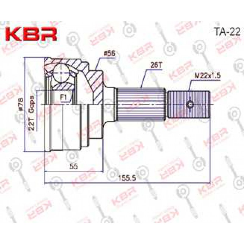 TA22   -   OUTBOARD C V JOINT