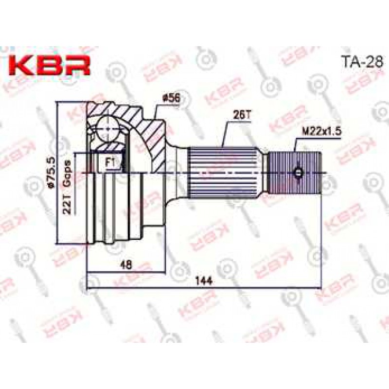  TA28   -   OUTBOARD C V JOINT