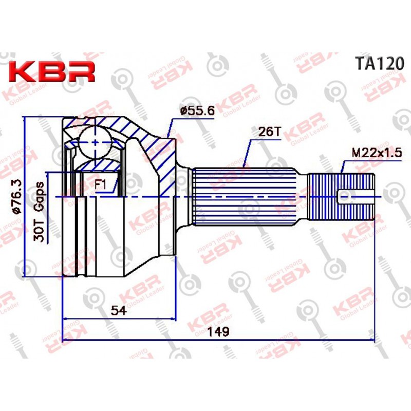 TA120   –   OUTBOARD C V JOINT   